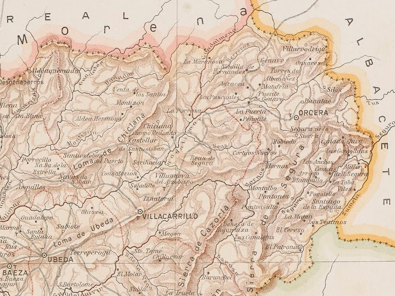 Historia de Sorihuela del Guadalimar - Historia de Sorihuela del Guadalimar. Mapa 1910