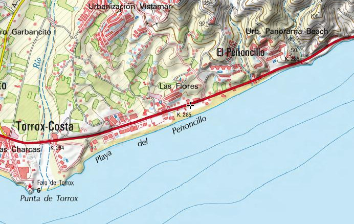 Playa del Peoncillo - Playa del Peoncillo. Mapa