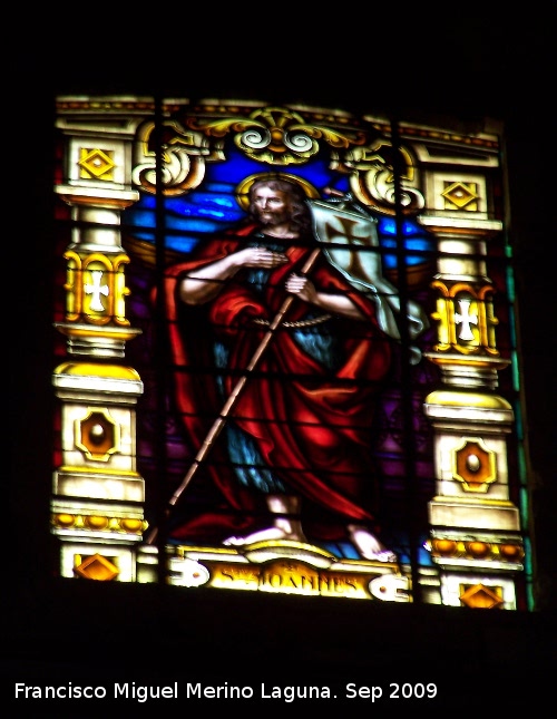 Catedral de Jaén. Vidrieras - Catedral de Jaén. Vidrieras. Vidriera derecha de la fachada interna