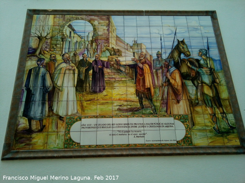 Historia de Arjona - Historia de Arjona. Azulejos del Legado del Rey Sisebuto en el ao 612