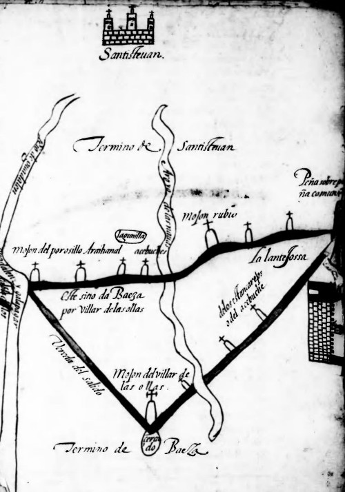 Camino de las Ollas - Camino de las Ollas. Mapa de 1635