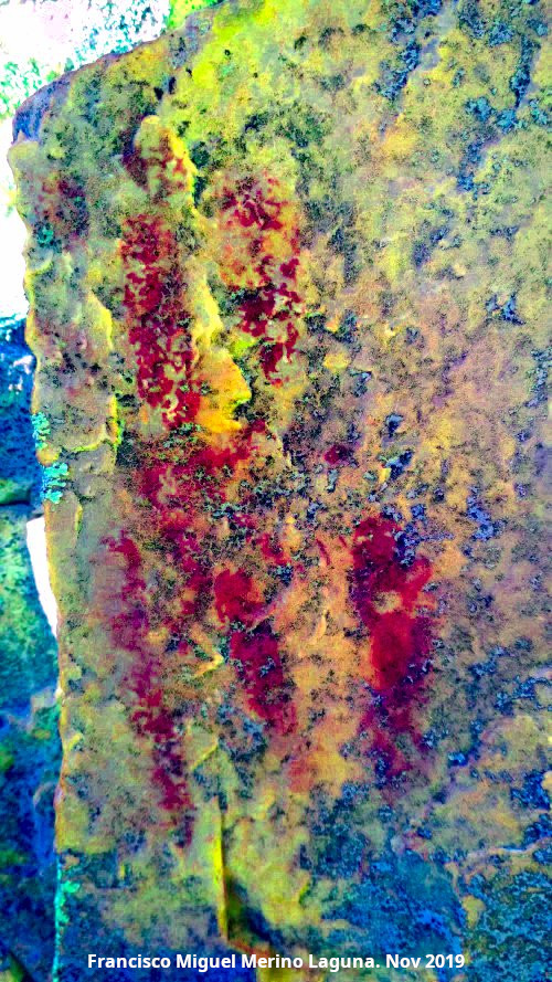 Pinturas rupestres del Cimbarrillo de Mara Antonia I - Pinturas rupestres del Cimbarrillo de Mara Antonia I. Tratada con Dstretch