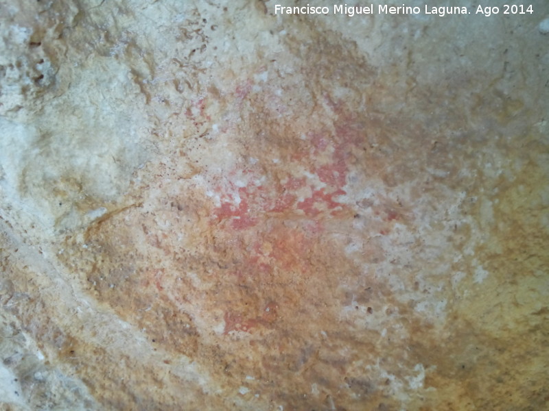 Pinturas rupestres del Abrigo del Faralln - Pinturas rupestres del Abrigo del Faralln. Mancha roja de la izquierda