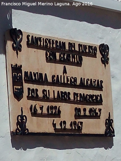 Casa de Mxima Gallego Alczar - Casa de Mxima Gallego Alczar. Placa