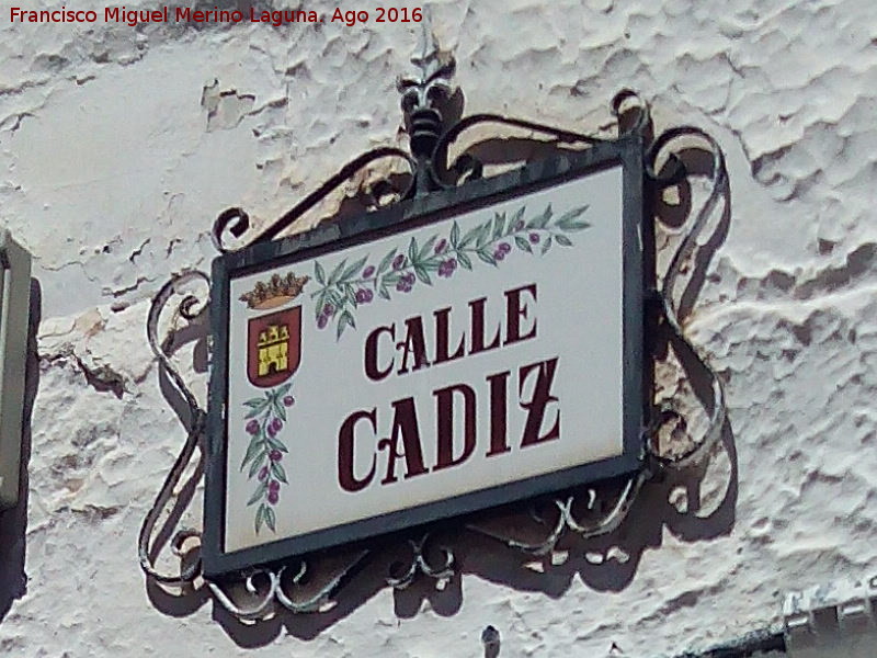 Calle Cdiz - Calle Cdiz. Placa