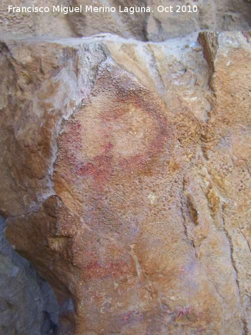 Pinturas rupestres de la Cueva de la Higuera - Pinturas rupestres de la Cueva de la Higuera. Antropomorfo superior derecha