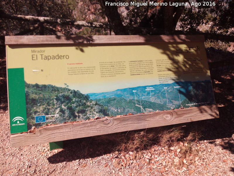 Mirador El Tapadero - Mirador El Tapadero. Cartel