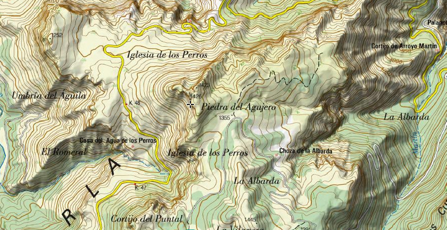 Piedra del Agujero - Piedra del Agujero. Mapa