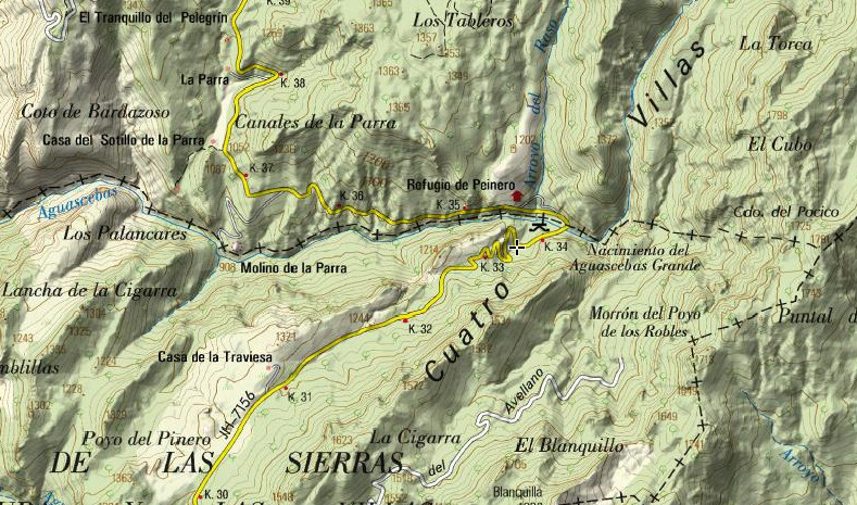 Fuente de los Tejos - Fuente de los Tejos. Mapa