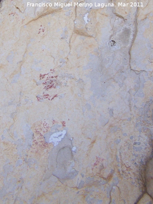 Pinturas rupestres de la Mella I - Pinturas rupestres de la Mella I. Restos de pintura