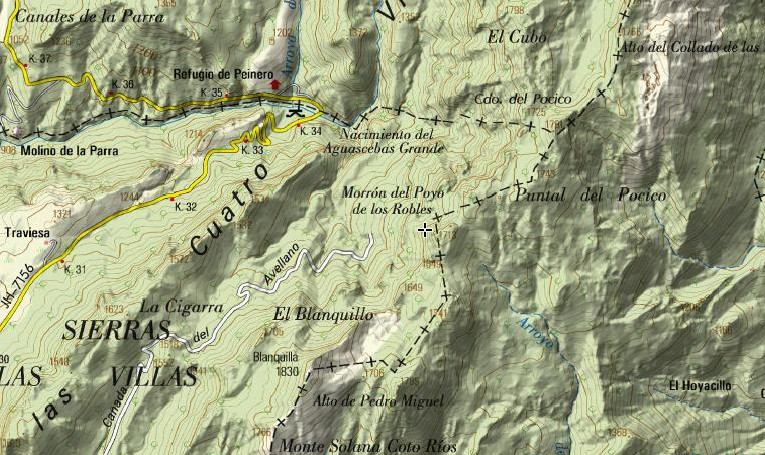 Poyo de los Robles - Poyo de los Robles. Mapa
