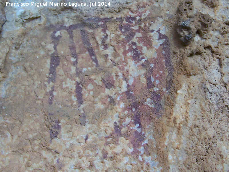Pinturas rupestres del Abrigo de Vtor I - Pinturas rupestres del Abrigo de Vtor I. Pectiniforme de la izquerda
