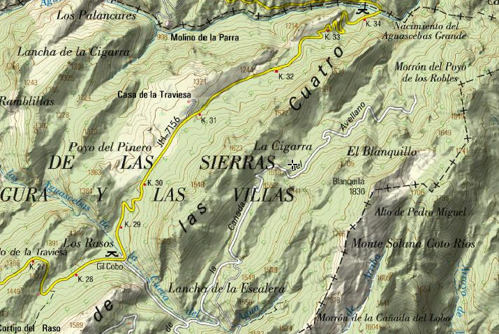 Cañada del Avellano - Cañada del Avellano. Mapa