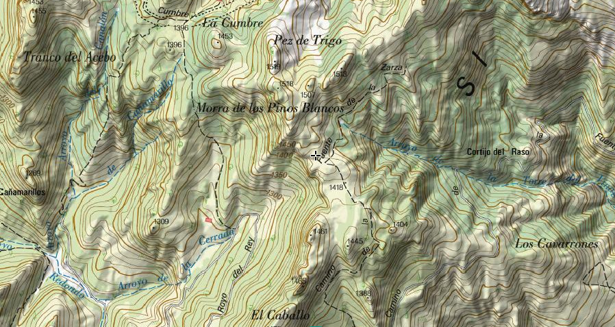 Refugio de la Morra de los Pinos Blancos - Refugio de la Morra de los Pinos Blancos. Mapa