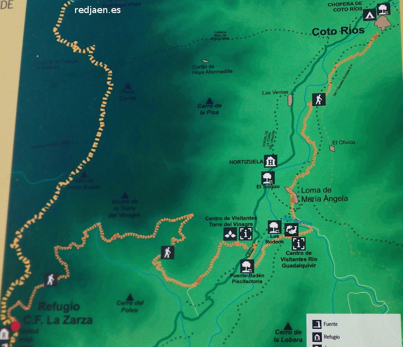 Sendero C.F. La Zarza-Coto Ros - Sendero C.F. La Zarza-Coto Ros. Mapa