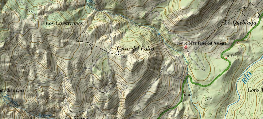 Cerro del Polvo - Cerro del Polvo. Mapa