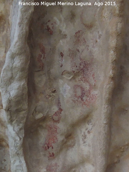 Pinturas rupestres del Abrigo de la Lancha IV - Pinturas rupestres del Abrigo de la Lancha IV. Restos de pinturas rupestres centrales