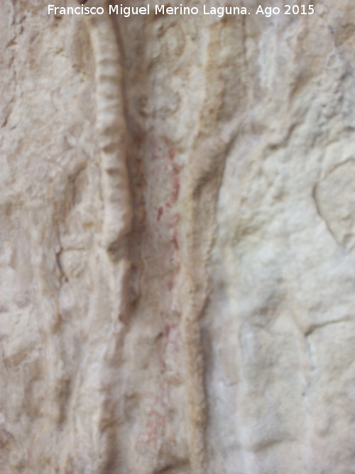 Pinturas rupestres del Abrigo de la Lancha IV - Pinturas rupestres del Abrigo de la Lancha IV. Restos de pinturas de la izquierda