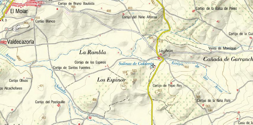 Salinas de Caldern - Salinas de Caldern. Mapa