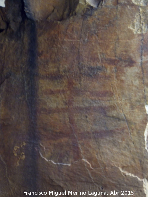 Pinturas rupestres del Collado de la Aviacin - Pinturas rupestres del Collado de la Aviacin. Ramiforme superior del Grupo II