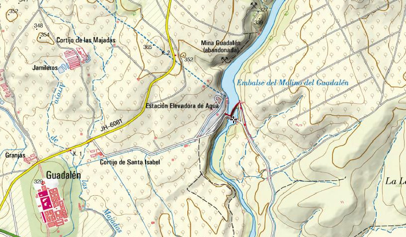 Puente del Pantano del Molino del Guadaln - Puente del Pantano del Molino del Guadaln. Mapa