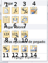 Excel 2010. Pegado especial.