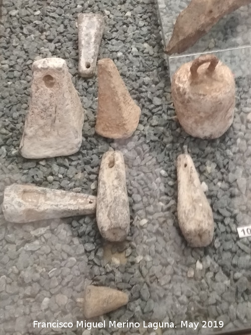Minas romanas del Centenillo - Minas romanas del Centenillo. Pesas de plomo (pondus) siglos I-II. Museo Arqueolgico de Linares