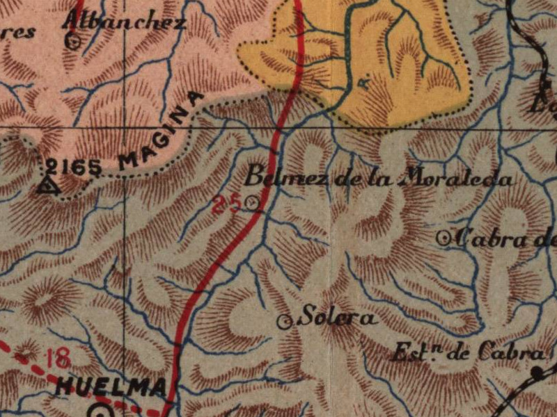 Estacin de Cabra de Santo Cristo - Estacin de Cabra de Santo Cristo. Mapa 1901