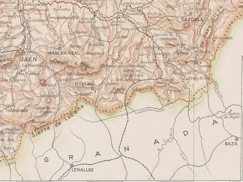 Estacin de Cabra de Santo Cristo - Estacin de Cabra de Santo Cristo. Mapa 1910