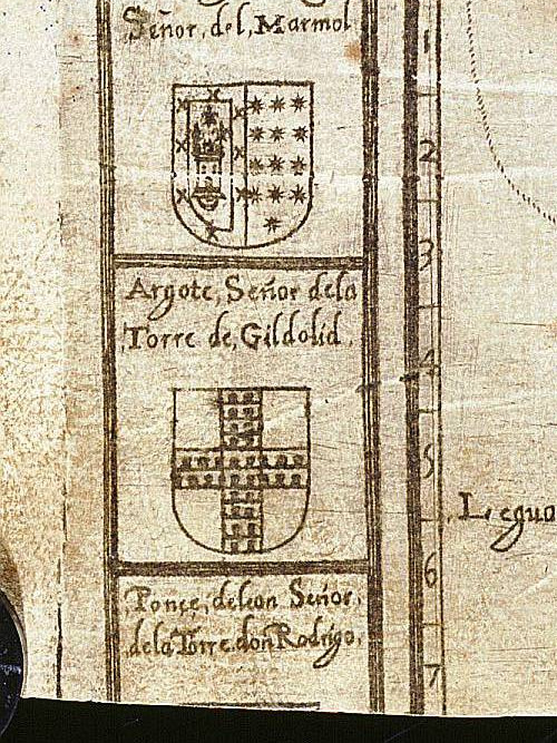 Torre de Don Rodrigo - Torre de Don Rodrigo. Mapa 1588