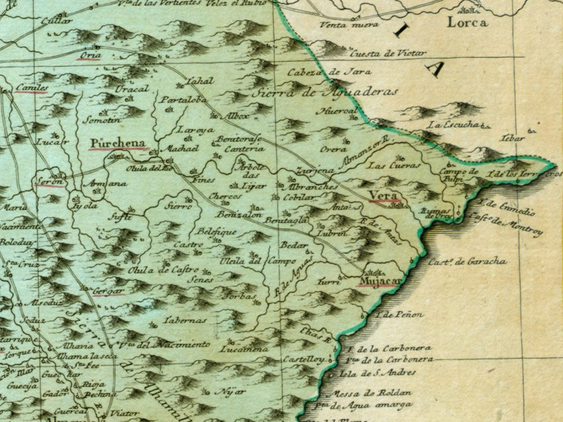 Historia de Purchena - Historia de Purchena. Mapa de 1782