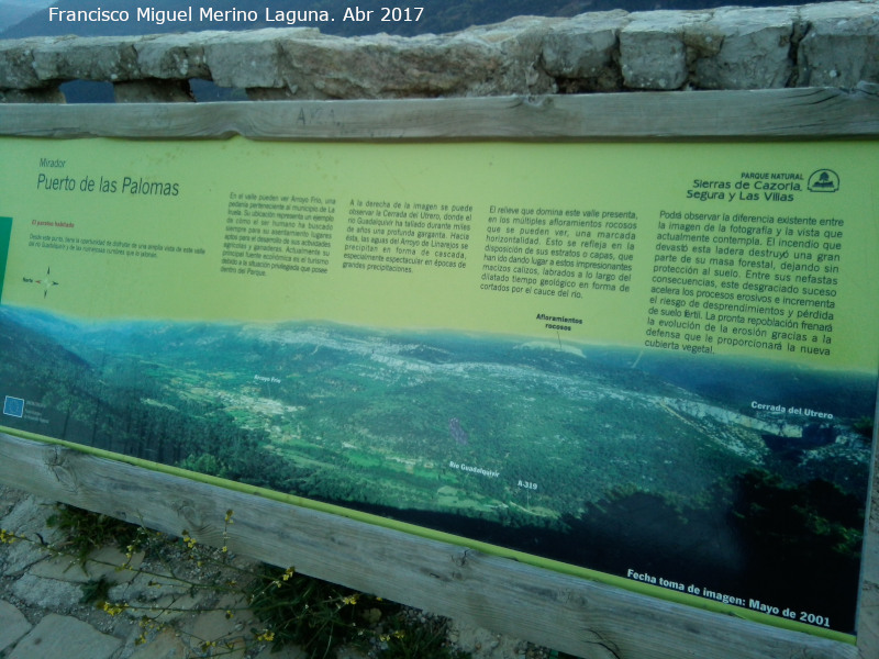 Mirador del Puerto de las Palomas - Mirador del Puerto de las Palomas. Cartel