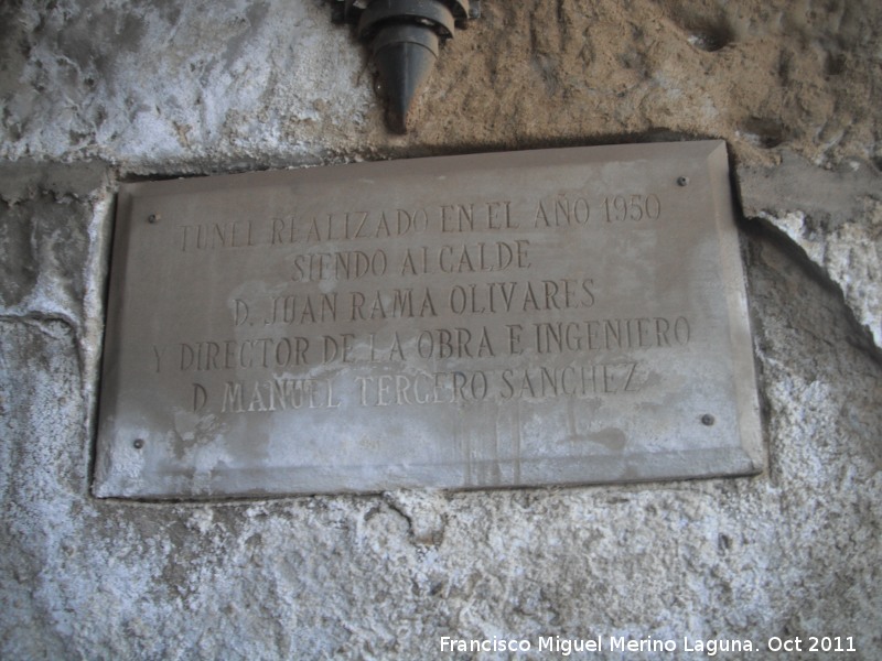 Tnel de entrada - Tnel de entrada. Placa