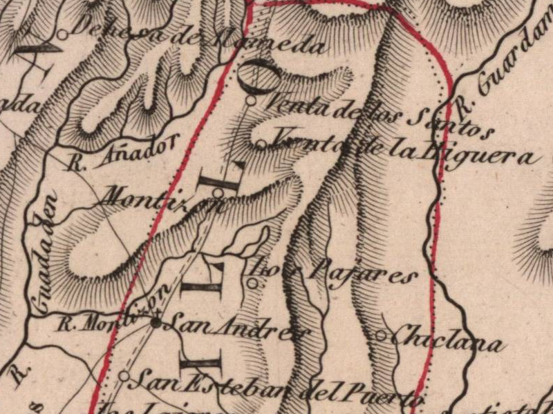 Ro Montizn - Ro Montizn. Mapa 1847