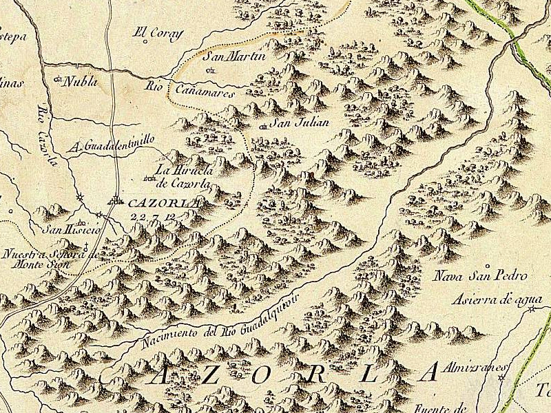 Ro Caamares - Ro Caamares. Mapa del Adelantamiento de Cazorla 1797