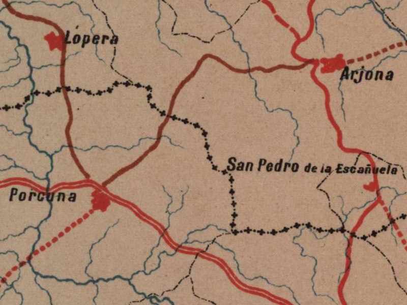 Historia de Escauela - Historia de Escauela. Mapa 1885