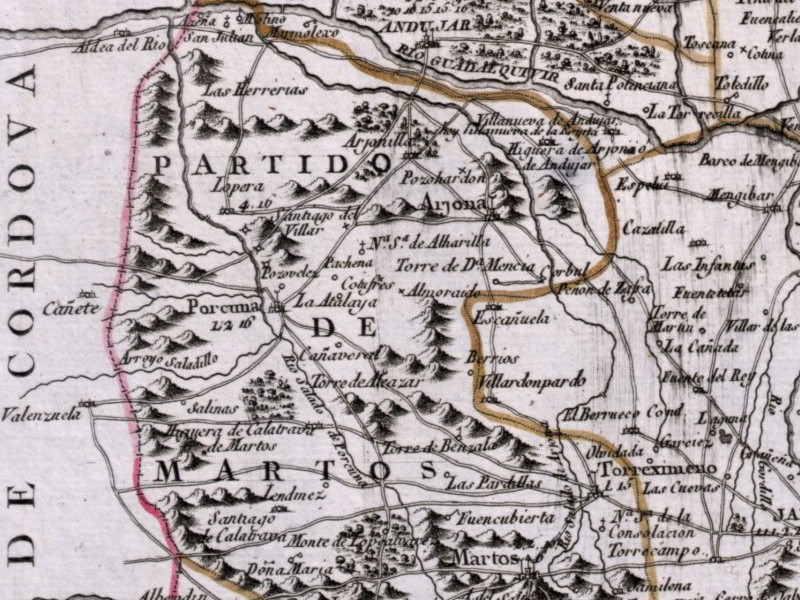 Historia de Higuera de Calatrava - Historia de Higuera de Calatrava. Mapa 1787