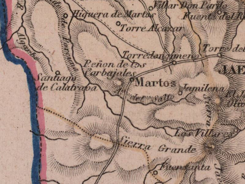 Historia de Higuera de Calatrava - Historia de Higuera de Calatrava. Mapa 1862