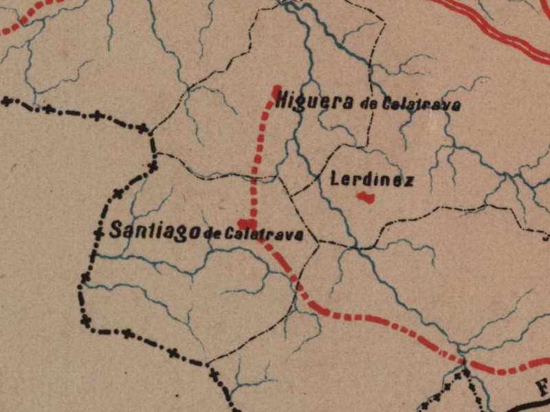 Historia de Higuera de Calatrava - Historia de Higuera de Calatrava. Mapa 1885