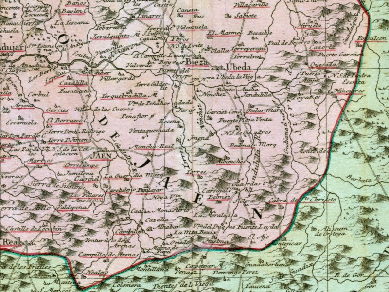 Historia de Hinojares - Historia de Hinojares. Mapa 1782