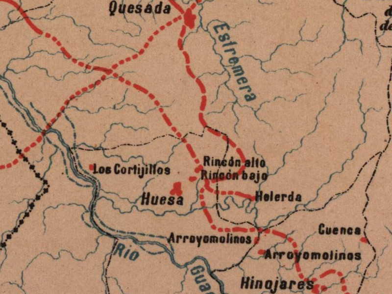 Historia de Huesa - Historia de Huesa. Mapa 1885