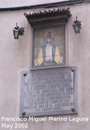 Hornacina de la Virgen Milagrosa - Hornacina de la Virgen Milagrosa. 