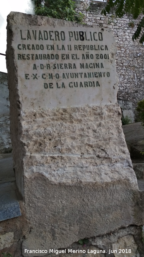 Lavadero de la Guardia - Lavadero de la Guardia. Placa