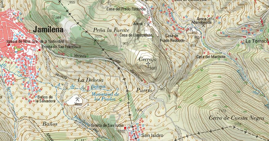 Cerro Cerrajo - Cerro Cerrajo. Mapa