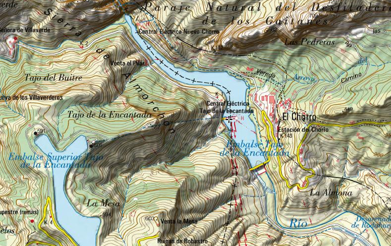 Central hidroelctrica del Tajo de la Encantada - Central hidroelctrica del Tajo de la Encantada. Mapa