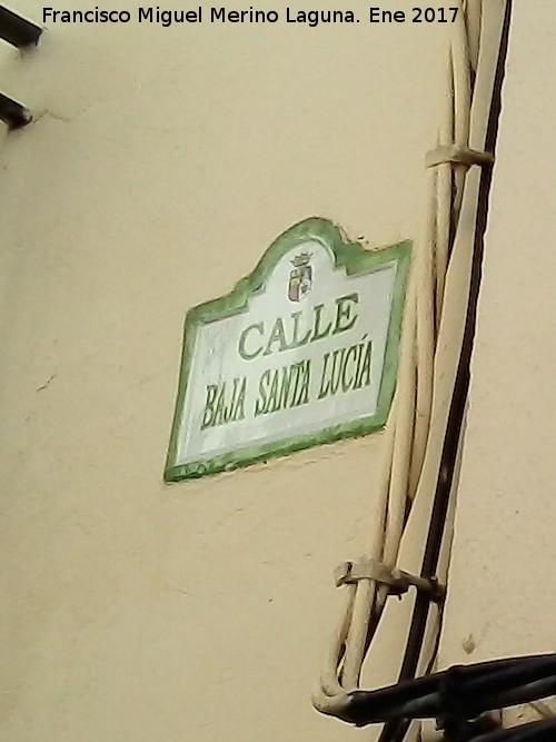 Calle Baja Santa Luca - Calle Baja Santa Luca. Placa