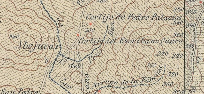 Cortijo del Escribano Quero - Cortijo del Escribano Quero. Mapa antiguo