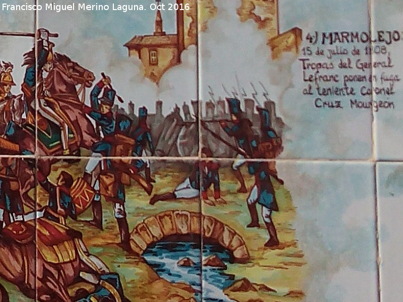 Historia de Marmolejo - Historia de Marmolejo. Azulejos en la Casa de Postas - Villanueva de la Reina