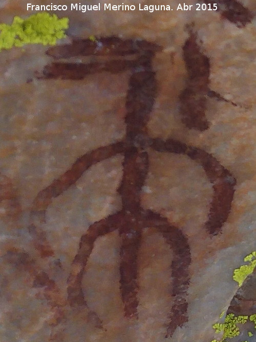 Pinturas rupestres del Arroyo del Santo - Pinturas rupestres del Arroyo del Santo. Grupo I. Antropomorfo izquierdo