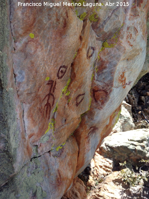 Pinturas rupestres del Arroyo del Santo - Pinturas rupestres del Arroyo del Santo. Grupo I. Parte central